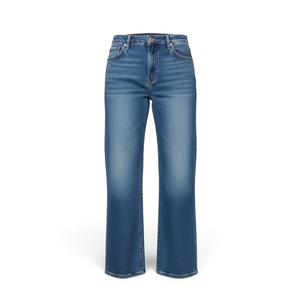 LOFT Womens The Mid Rise Wide Leg Jeans Medium Wash Blue Size 25 0 Denim Pants